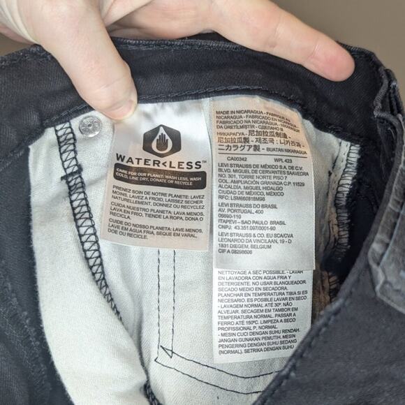 Levi's 505 Men's Classic Black Thick Denim Jeans Size 32W 30L - Picture 5 of 6